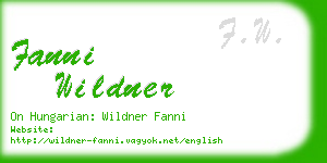 fanni wildner business card